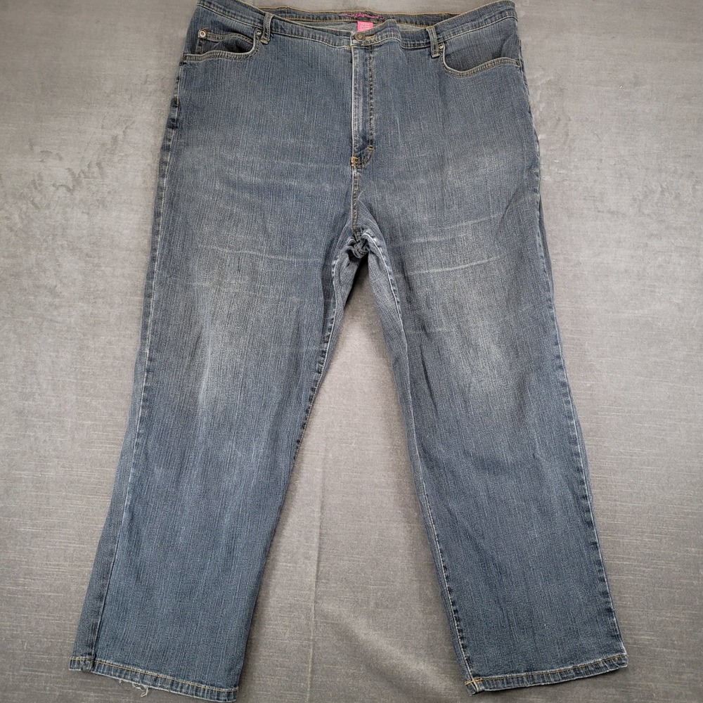 Liz & Me Jeans Women Size 22WP Blue Denim Straight Leg Pants - Picture 1 of 7